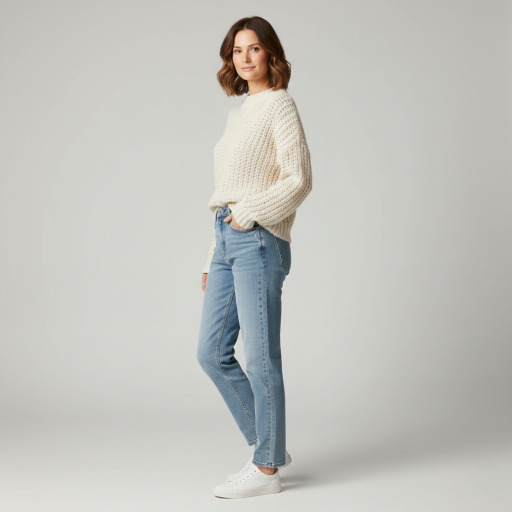 Women's Chunky Knit Crew Neck Sweater