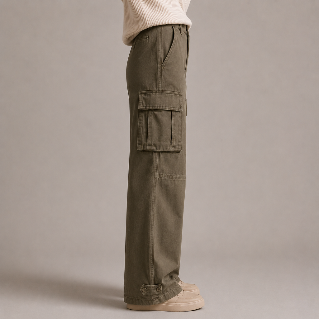Women's High-Waisted Wide-Leg Cargo Pants