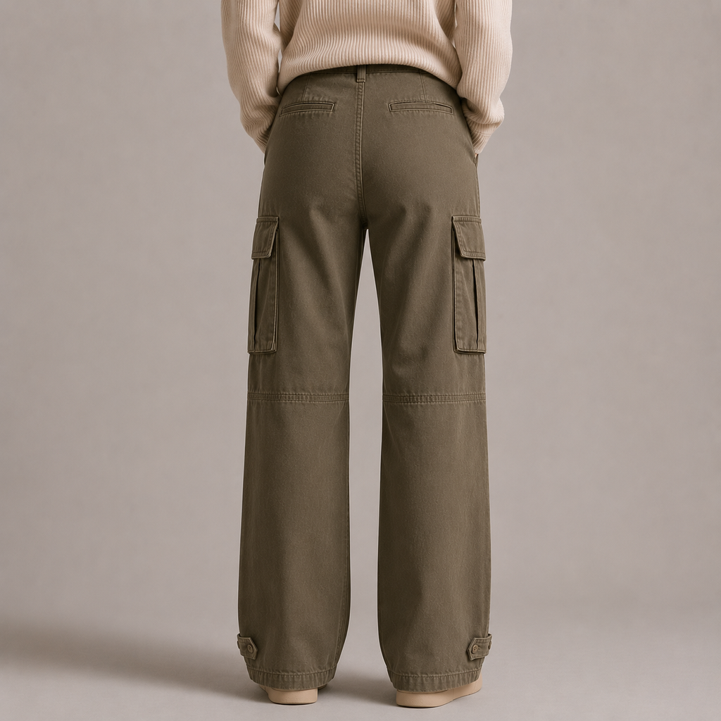 Women's High-Waisted Wide-Leg Cargo Pants