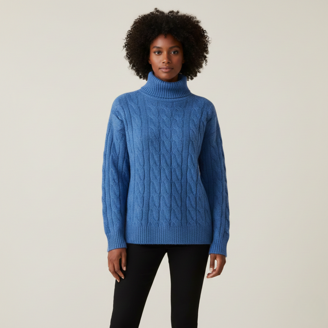 Women's Cable Knit Turtleneck Sweater
