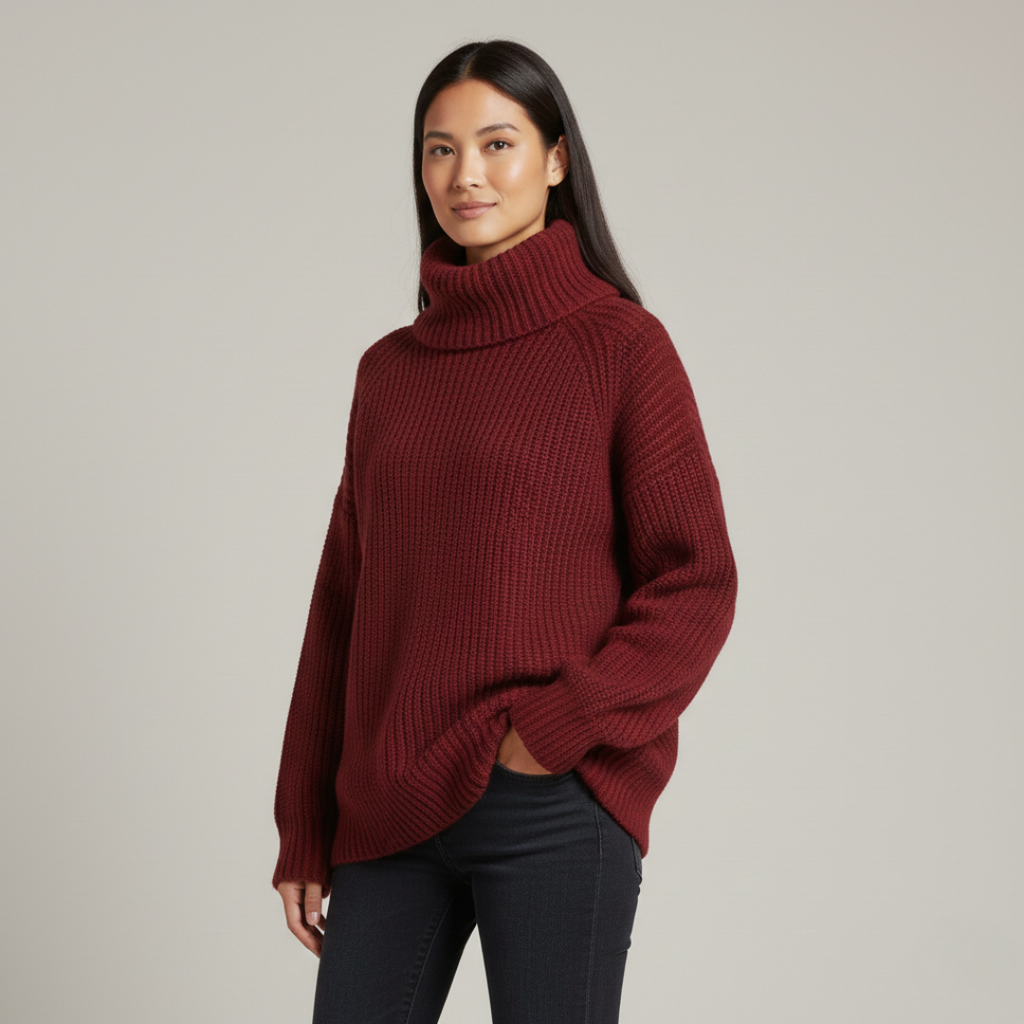 Women's Chunky Knit Turtleneck Sweater
