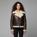 Women's Shearling Trim Aviator Jacket