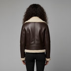 Women's Shearling Trim Aviator Jacket