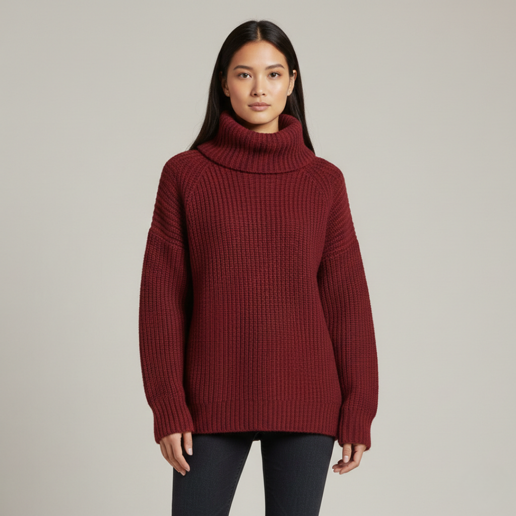 Women's Chunky Knit Turtleneck Sweater