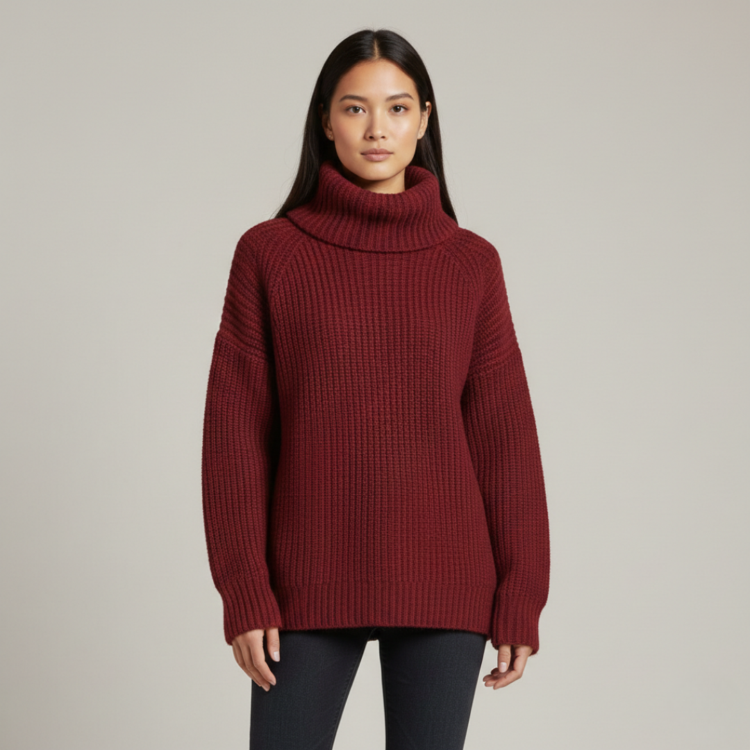 Women's Chunky Knit Turtleneck Sweater