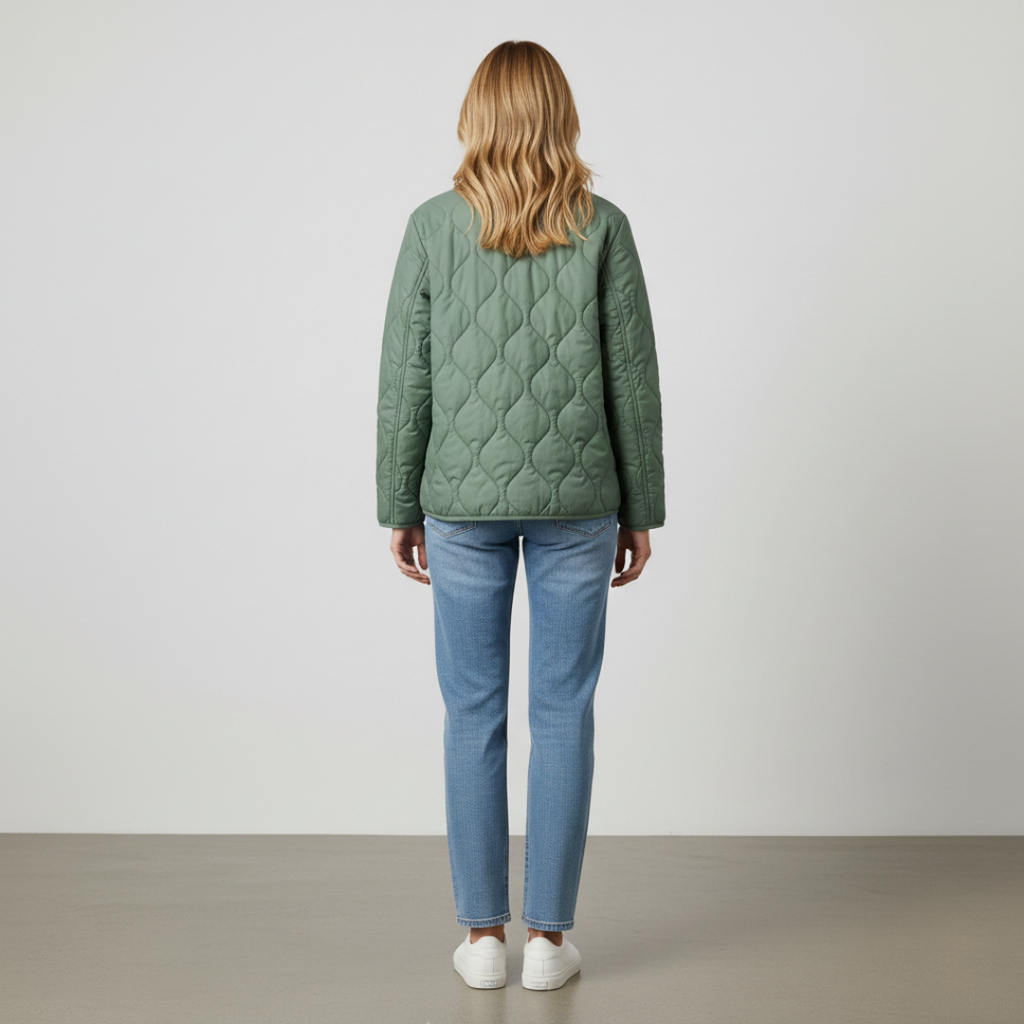 Women's Quilted Snap Button Jacket