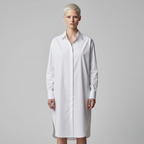 Women's Midi Shirt Dress with Long Sleeves