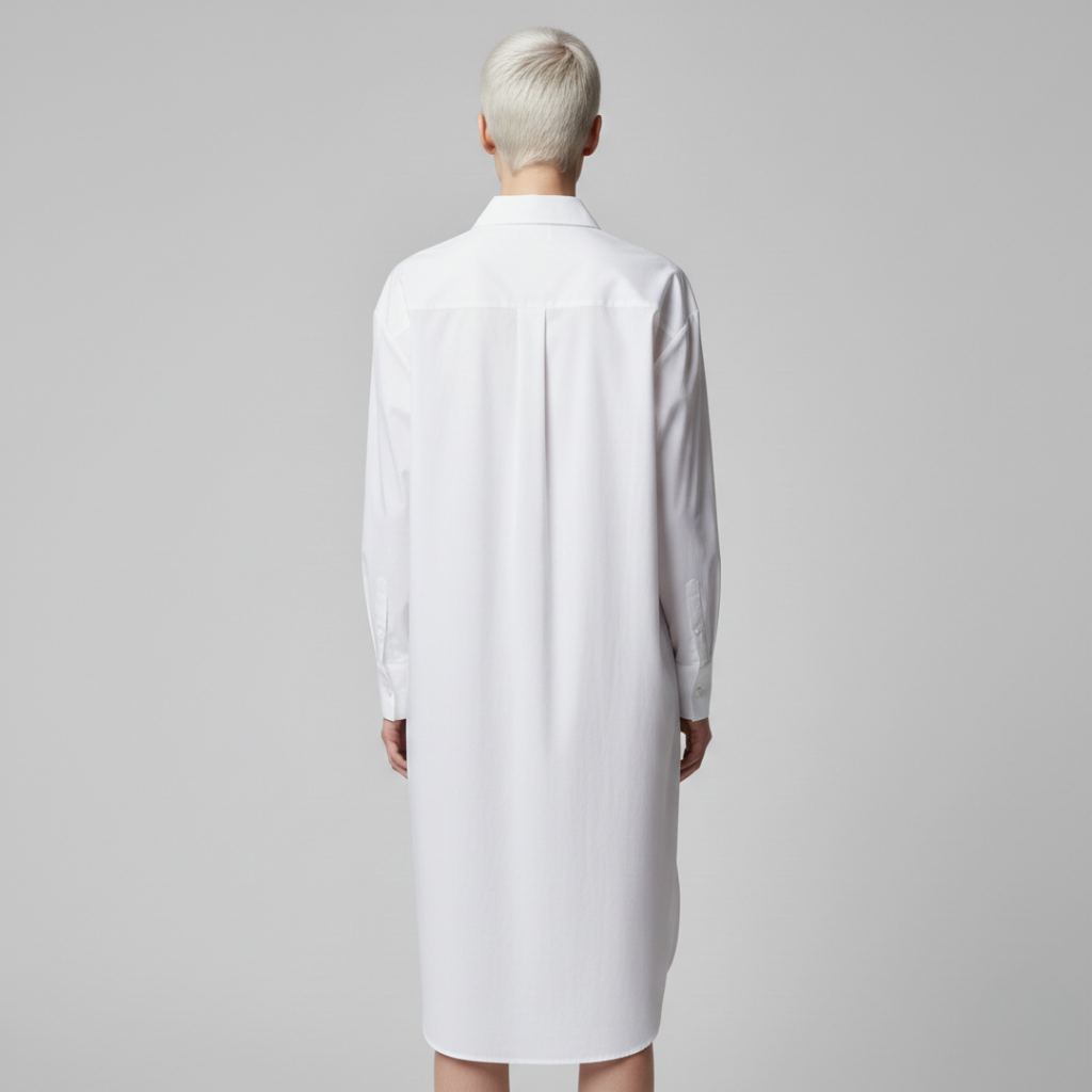 Women's Midi Shirt Dress with Long Sleeves