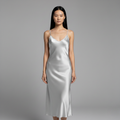 Women's Midi Slip Dress with V Neckline